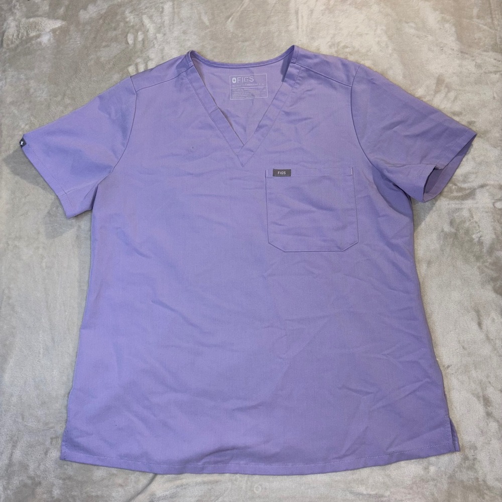 FIGS Technical Collection Casma V-Neck Scrub Top Purple FW1000 Womens Large